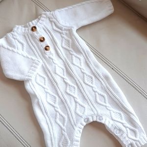Carters Knit White Romper baby